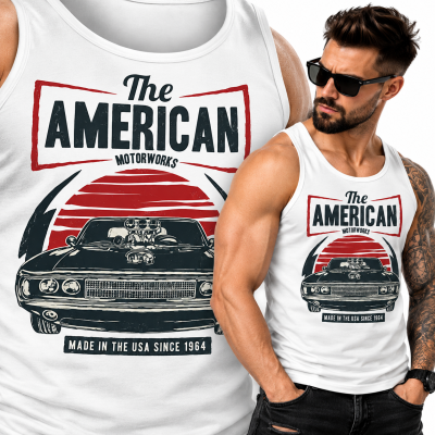 TANK TOP ŚMIESZNY MOTORYZACYJNE AMERICAN MUSCLE CAR